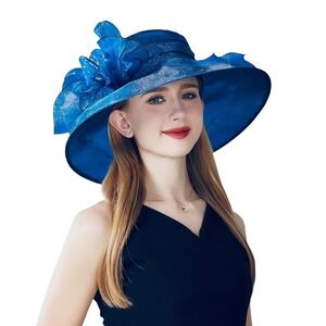 NEW Womens‎ Royal Blue Formal Dress Hat Kentucky Derby Wedding Church Occasion